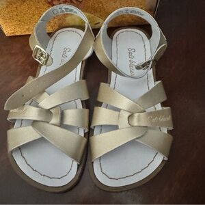 Salt Water Sandals by Hoy Gold Strappy Sandals